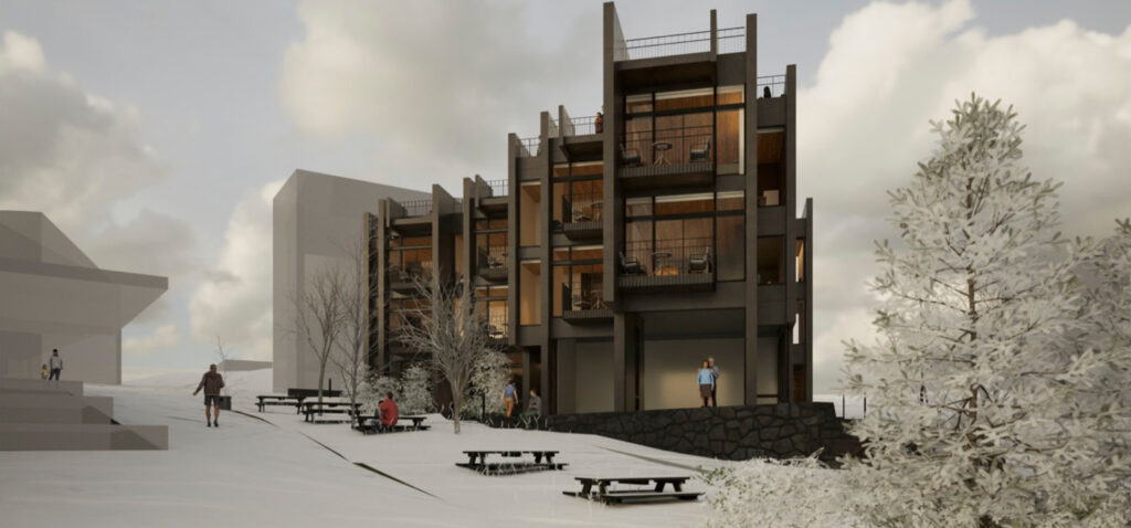 A render of the New Resort Japan Cedars Hotel, with construction already begun.